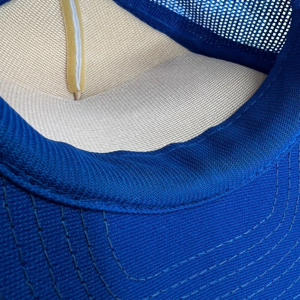 Vtg Zinkin Fitness Trucker Hat Blue Gym Weightlifting Mesh Snapback 80s Fresno
